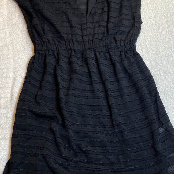 Black V-Neck Cover-Up Dress, NWT Small - Picture 4 of 4
